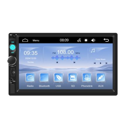 7 Zoll verdrahtetes Carplay Dual Butt MP5-Player Bluetooth Big Screen Car Center Control, Standard, Standard+12 Light Camera