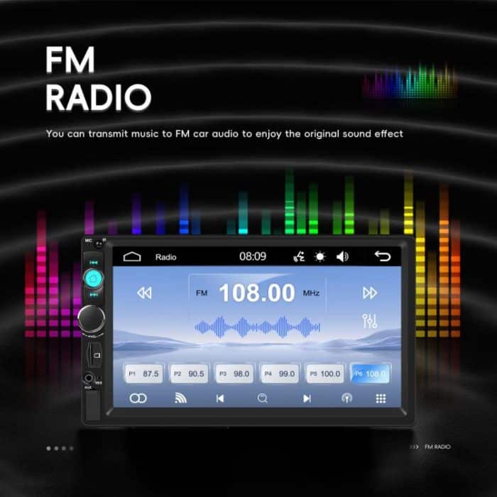 7 Zoll verdrahtetes Carplay Dual Butt MP5-Player Bluetooth Big Screen Car Center Control, Standard, Standard+12 Light Camera – Bild 6