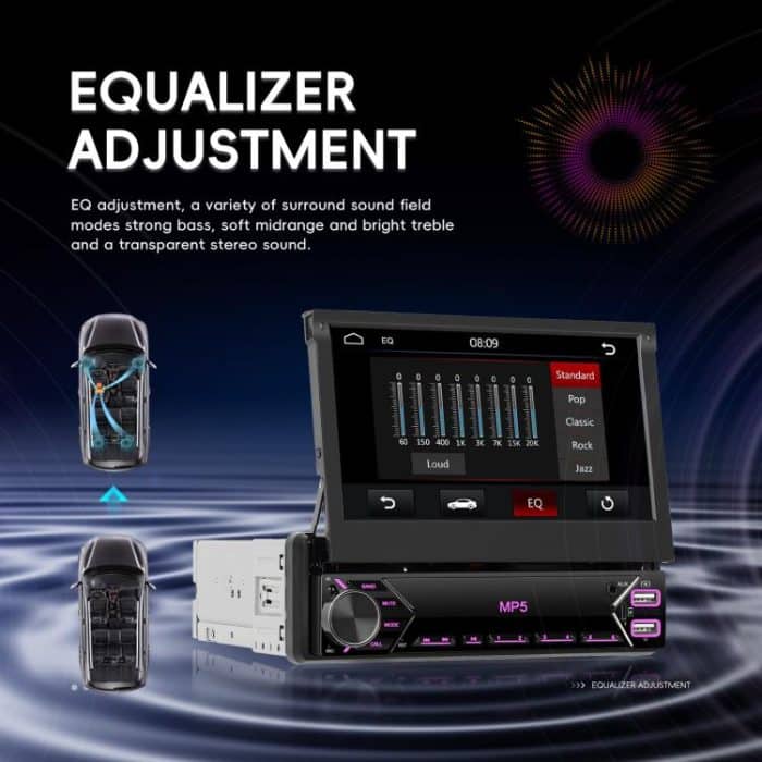 7 inch Universal Manual Retractable Screen Car MP5 Player Car Center Control All-in-One Wired Carplay, Standard, Standard+12 Light Camera – Bild 7