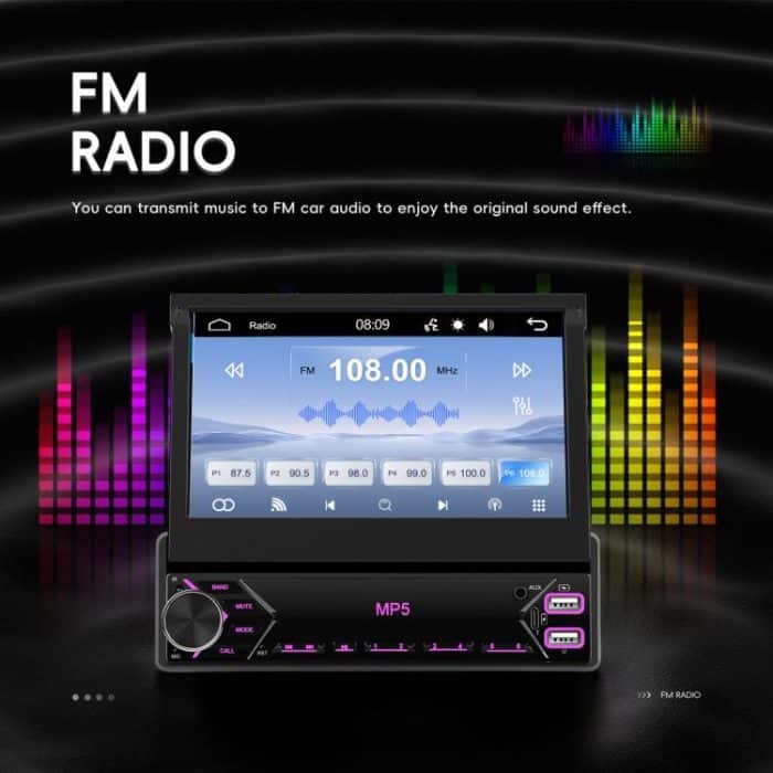 7 inch Universal Manual Retractable Screen Car MP5 Player Car Center Control All-in-One Wired Carplay, Standard, Standard+12 Light Camera – Bild 8