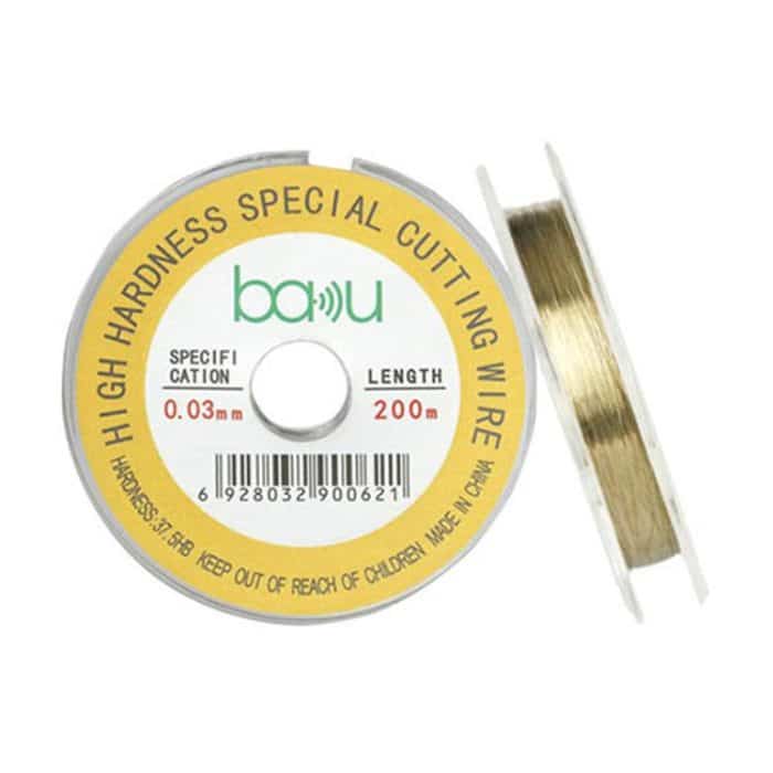 200m/329ft Carbon Steel Screen Separator Cutting Wire for Smartphone & Tablet LCD Screen Repair, BAKU 0.03mm, BAKU 0.04mm, BAKU 0.05mm, BAKU 0.06mm, BAKU 0.08mm – Bild 1