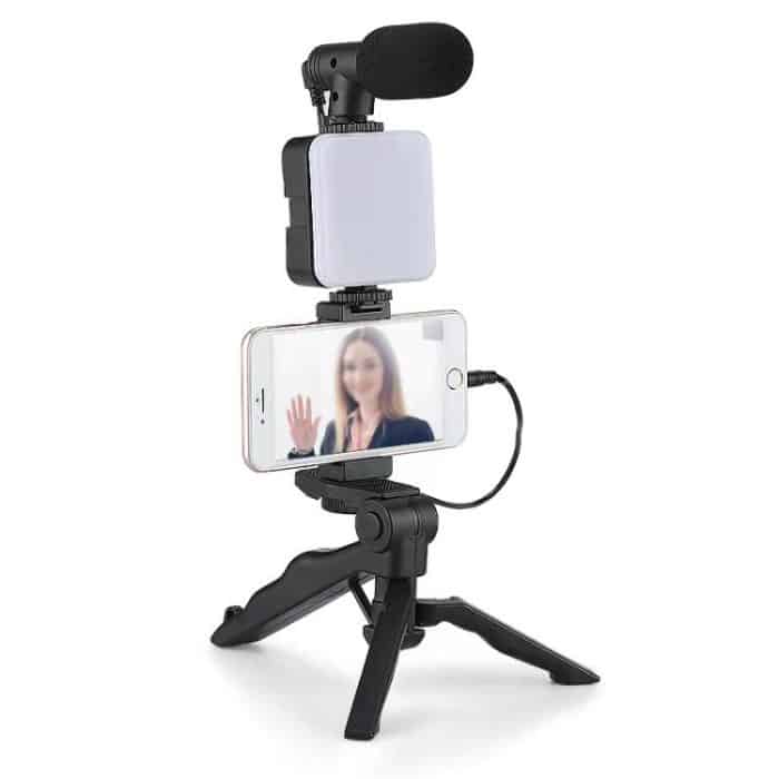 49 LEDs Streaming Lighting Kit for Phone All-in-One Video Recording Set with Tripod Stand &  Microphone, AY-49 – Bild 1