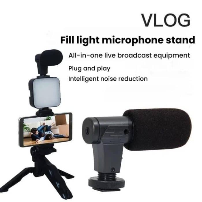 49 LEDs Streaming Lighting Kit for Phone All-in-One Video Recording Set with Tripod Stand &  Microphone, AY-49 – Bild 3