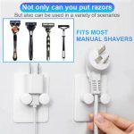 3pcs /Pack Wall-Mounted No-Drill Shaver Organizer Manual/Safety Razor Hook – Bild 4