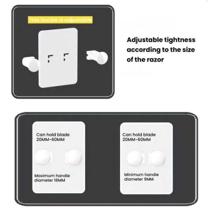 3pcs /Pack Wall-Mounted No-Drill Shaver Organizer Manual/Safety Razor Hook – Bild 6