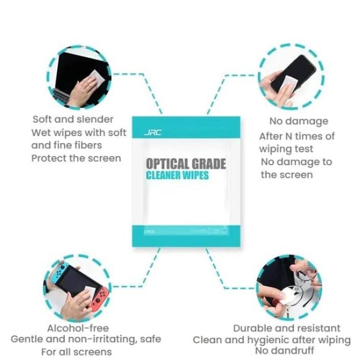 JRC F502 100 Stück/Box Reinigungsgläser Papier Handy-Bildschirmreinigung Tragbares Alkohol-Kit – Bild 3