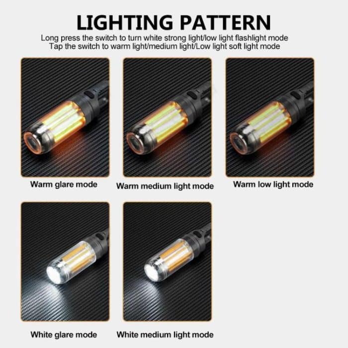 Rechargeable Dual Light Source Camping Lantern & Flashlight Warm/White Portable Outdoor Light, 8 Tungsten Filaments, 4 Tungsten Filaments – Bild 5