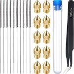3D Printer Nozzle Cleaning Kit MK8 Nozzle 0.4mm Stainless Steel Cleaning Needle, 22 In 1, 12 In 1