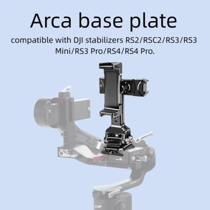 Dual Phone Mount Teleprompter Stand with Arca-Swiss Base Compatible with DJI Stabilizers for Live Streaming/Vlogging/Video Recording – Bild 6