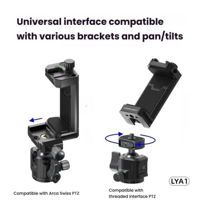 Leaplight Dual Cold Shoe All-Metal Phone Mount with 4x1/4 Inch Screw Ports & Arri Locating Holes – Bild 5