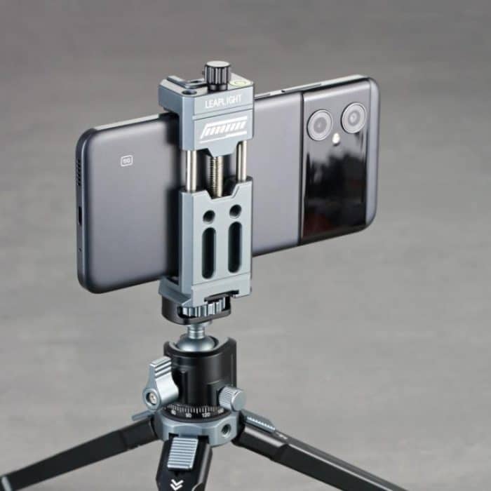 Leaplight Dual Cold Shoe All-Metal Phone Mount with 4x1/4 Inch Screw Ports & Arri Locating Holes – Bild 9