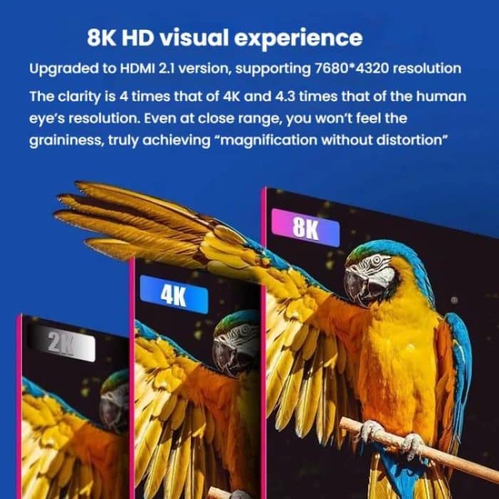 VegGieg W-H4 8K HDMI 2.1 Cable TV Set-Top Box Computer Connection Monitor Projector Video HD Cable, 1m, 1.5m, 2m, 3m, 5m – Bild 7