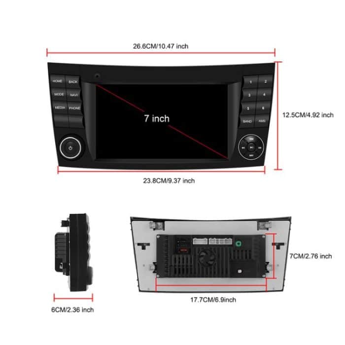 7 inch Horizontal Screen 2+64G Bluetooth Car Player Carplay Car Center Control Integrated Machine For Mercedes-Benz W211 / E200 / E220 / CLS350 / CLS500, Standard, Standard+AHD+Mic – Bild 15