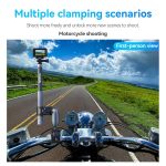 TELESIN Camera Double Clip Crab Clamp 360 Rotating Motorcycle Bicycle Handlebar Mount, Double Clip – Bild 8