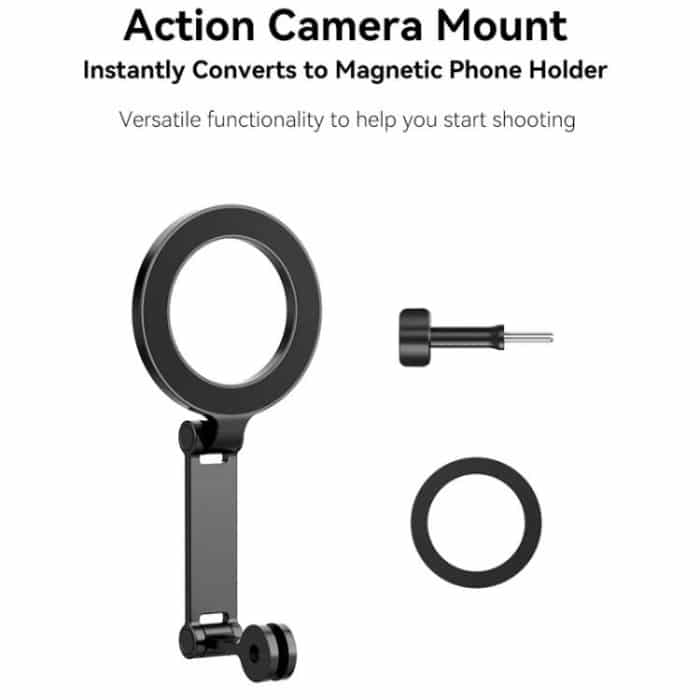 TELESIN Mobile Phone Magnetic Stand Two Claw Adapter Compatible with Chest Strap, Backpack Clip, Neck Mount, Phone Magnetic Stand – Bild 2