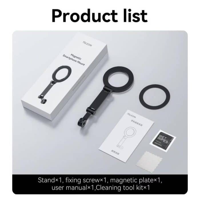 TELESIN Mobile Phone Magnetic Stand Two Claw Adapter Compatible with Chest Strap, Backpack Clip, Neck Mount, Phone Magnetic Stand – Bild 12