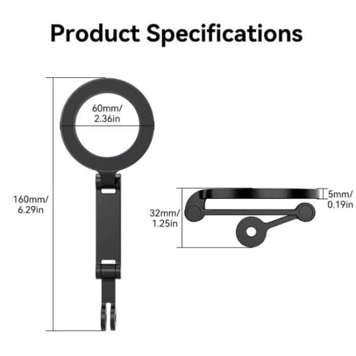 TELESIN Mobile Phone Magnetic Stand Two Claw Adapter Compatible with Chest Strap, Backpack Clip, Neck Mount, Phone Magnetic Stand – Bild 10