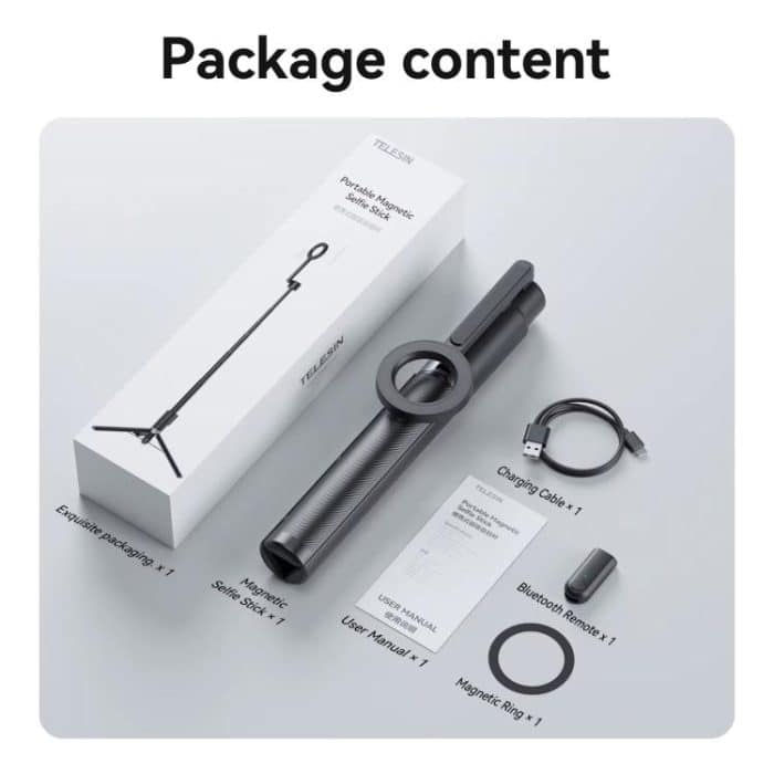 TELESIN 1.3m Magnetic Selfie Stick Tripod Phone Stand for Outdoor Vlog & Live Streaming with Bluetooth Remote – Bild 11