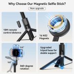 TELESIN 1.3m Magnetic Selfie Stick Tripod Phone Stand for Outdoor Vlog & Live Streaming with Bluetooth Remote – Bild 3