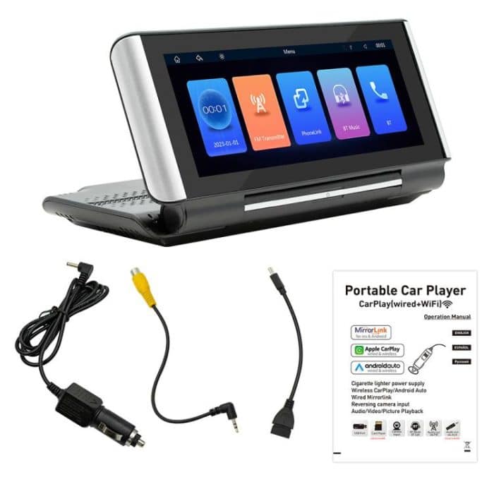 6.86 Inch Foldable Portable Bluetooth Car MP5 Player With MirrorLink/CarPlay/Android Auto Support, B5370, B5370+4LEDs Reversing Camera, B5370+8LEDs Reversing Camera, B5370+12LEDs Reversing Camera – Bild 1