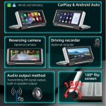 6.86 Inch Foldable Portable Bluetooth Car MP5 Player With MirrorLink/CarPlay/Android Auto Support, B5370, B5370+4LEDs Reversing Camera, B5370+8LEDs Reversing Camera, B5370+12LEDs Reversing Camera – Bild 3