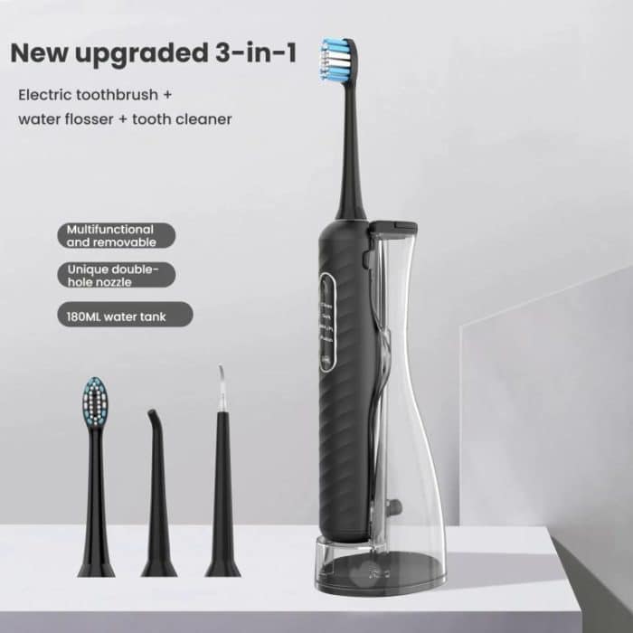 3-in-1 Electric Toothbrush, Water Flosser & Oral Irrigator with 180mL Detachable Tank – Bild 2
