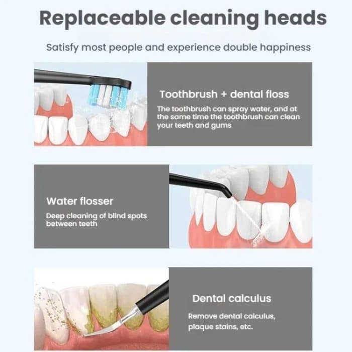 3-in-1 Electric Toothbrush, Water Flosser & Oral Irrigator with 180mL Detachable Tank – Bild 7