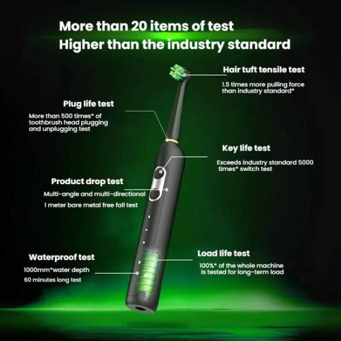 Rechargeable Electric Toothbrush for Adults 4200 RPM Rotating Brush IPX8 Waterproof Inductive Charging, Sterilized White, Sterilized Black, Regular White, Regular Black – Bild 4