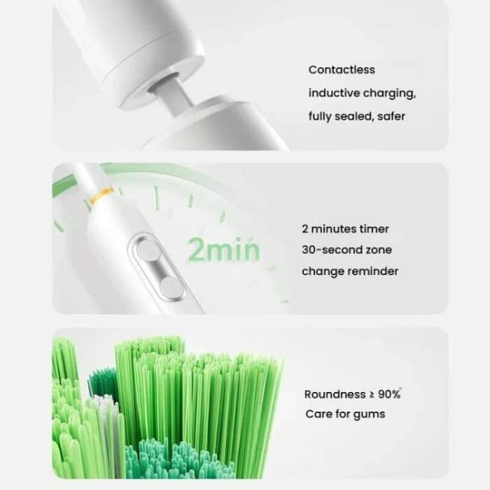 Rechargeable Electric Toothbrush for Adults 4200 RPM Rotating Brush IPX8 Waterproof Inductive Charging, Sterilized White, Sterilized Black, Regular White, Regular Black – Bild 10