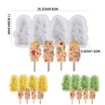4 Grids Flower Ice Cream Silicone Mold Home Use Food-Grade Ice Pop Mold – Bild 9