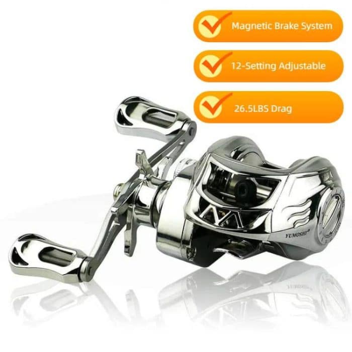 Baitcasting Fishing Reel 6.3:1 Gear Ratio with Magnetic Brake System, 12-Setting Adjustable, YUMOSH EQM201 Left Hand, YUMOSH EQM200 Right Hand – Bild 2