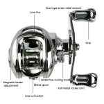 Baitcasting Fishing Reel 6.3:1 Gear Ratio with Magnetic Brake System, 12-Setting Adjustable, YUMOSH EQM201 Left Hand, YUMOSH EQM200 Right Hand – Bild 4