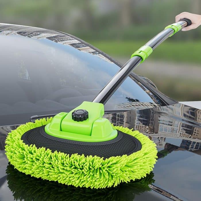 SUITU LS-444 Three-section Curved Car Wash Brush Chenille Car Wash Mop, Black Green – Bild 2