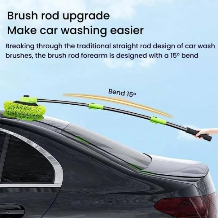 SUITU LS-444 Three-section Curved Car Wash Brush Chenille Car Wash Mop, Black Green – Bild 7
