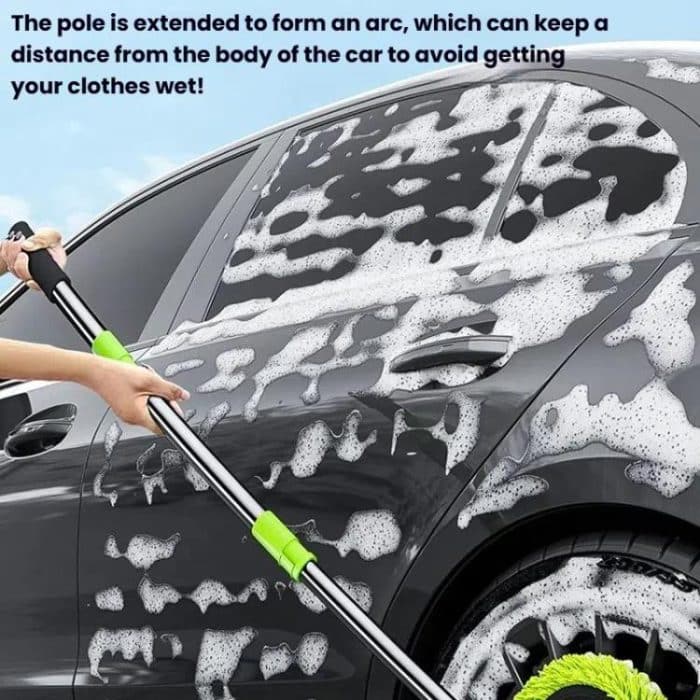 SUITU LS-444 Three-section Curved Car Wash Brush Chenille Car Wash Mop, Black Green – Bild 8