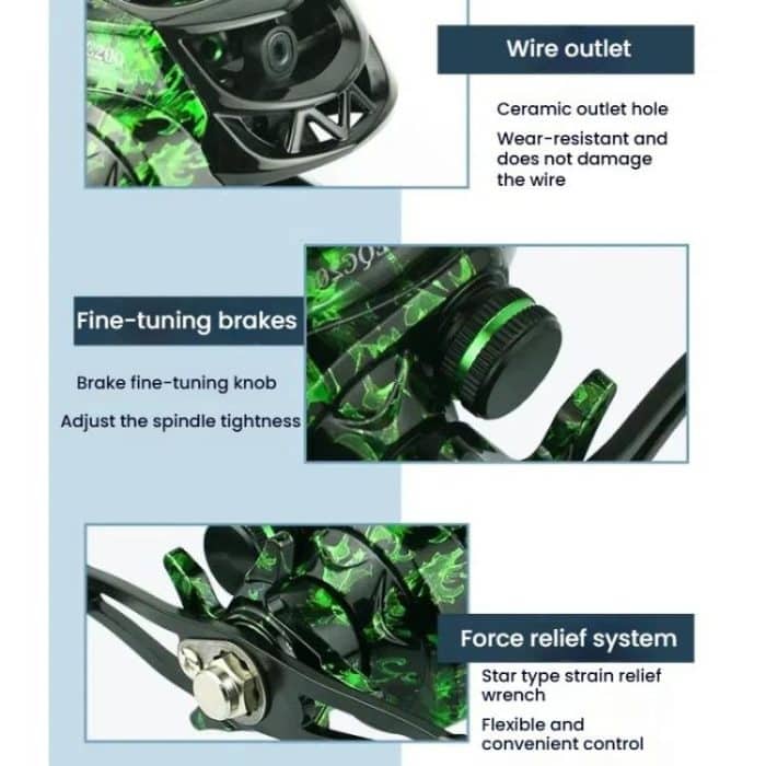 Baitcasting Fishing Reel 6.3:1 Gear Ratio With Magnetic Brake System, 12-Setting Adjustable, YUMOSH EQC201 Left Hand, YUMOSH EQC200 Right Hand – Bild 8