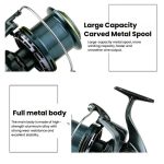 Guide Rod Structure All-Metal Spinning Reel Zero Backlash 4.7:1 Gear Ratio, Screw-In Handle for Surf Casting & Anchoring, YUMOSHI TC9000, YUMOSHI TC10000, YUMOSHI TC12000, YUMOSHI TC14000 – Bild 8
