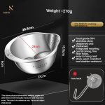 Kacheeg 304 Stainless Steel Multi-Purpose Colander, Vegetable & Rice Strainer, Washing Basket, 24cm – Bild 6