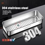 Kacheeg Stainless Steel Slim Rectangular Food Storage Container 304 Narrow Space-Saving Fridge Organizer Box, Sealed, Regular – Bild 4