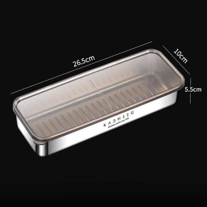 Kacheeg Stainless Steel Slim Rectangular Food Storage Container 304 Narrow Space-Saving Fridge Organizer Box, Sealed, Regular – Bild 7