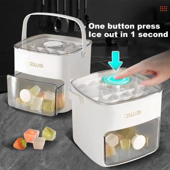 Kacheeg 2-In-1 Double Layer Ice Cube Tray With Storage Container Easy Push Release Mold – Bild 3