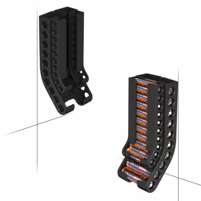 An der Wand montierter Batterie-Organizer für 10 AA- und 10 AAA-Batterien. Platzsparendes Batterie-Aufbewahrungsregal – Bild 2