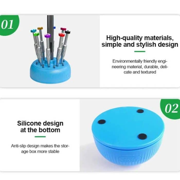 Magnetic Screwdriver Rotating Box 360-degree Rotation 17-slot Screwdriver Storage Box, RL-078 – Bild 7