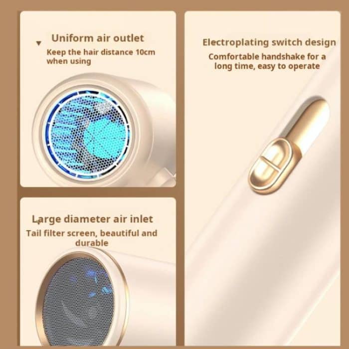 800-1200W High-Speed Hair Dryer with Blue Light Care Foldable & Portable for Travel, US Plug, EU Plug, UK Plug – Bild 9