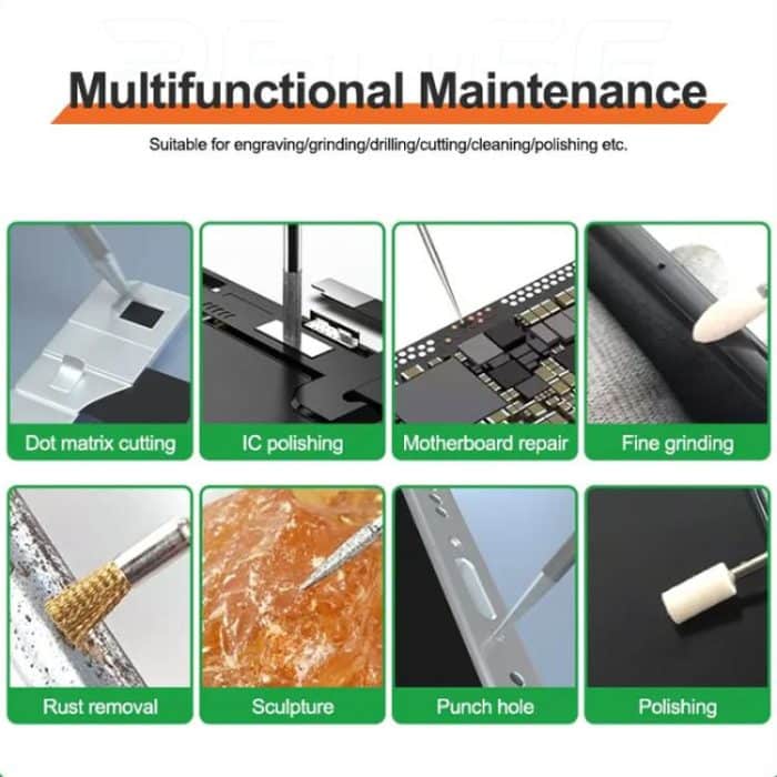 Smart Rechargeable Grinding Pen Portable Grinding Head Rust Removal Polishing Motherboard Repair Electric Grinder, RL-068C – Bild 9