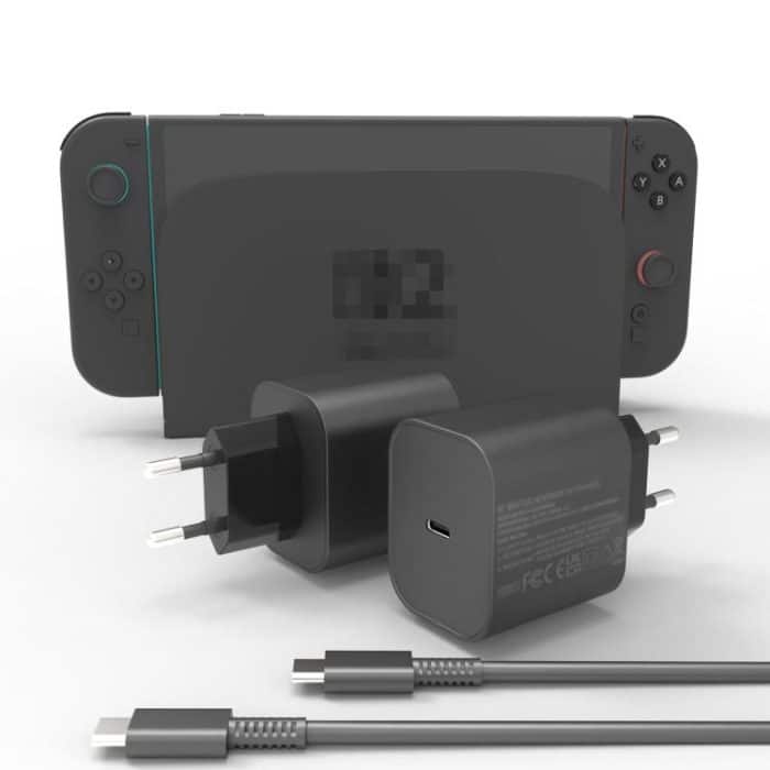 For Nintendo Switch 2 Fast Charger 60W Power Adapter Wall Plug With USB-C Cable, EU Plug, US Plug, UK Plug – Bild 1