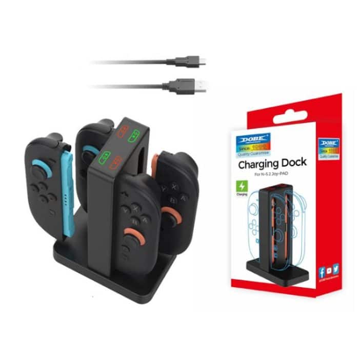 TBD06061064.jpg DOBE 4-in-1 Magnetische Ladestation für Nintendo Switch 2 Controller mit LED-Anzeigen und Cartridge-Aufbewahrung – Bild 1