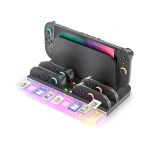 Für Nintendo Switch 2-Konsole und Joy-Con-Controller, Ladestation mit RGB-Beleuchtung, 9 Spielkartensteckplätze