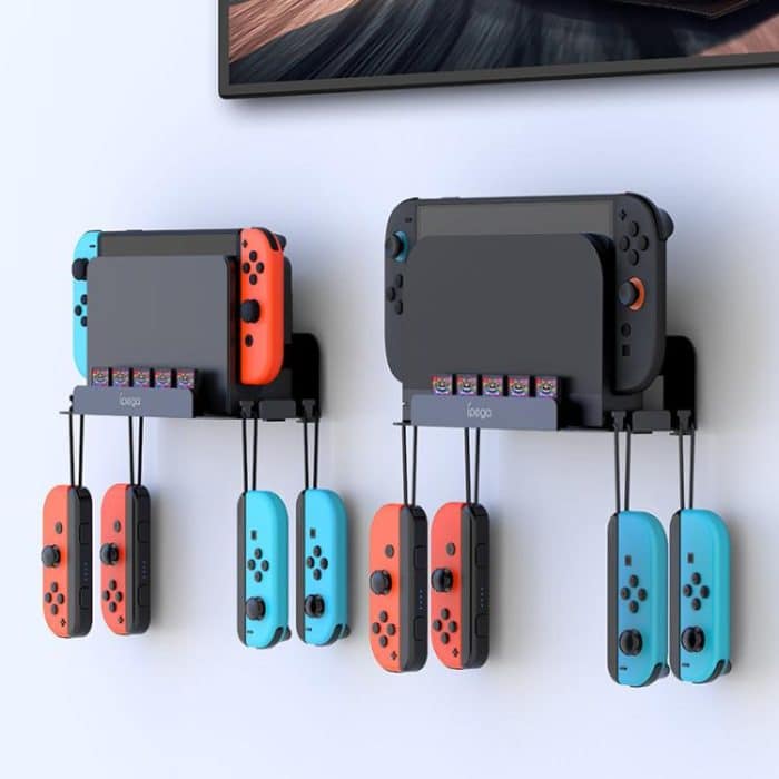 Für Nintendo Switch 2 iPega Wandmontiertes Gaming-Regal aus Stahl mit 5 Spielkartensteckplätzen und 4 Controller-Haken – Bild 4