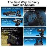 APEXEL BinoClamp Pro Schnellwechsel-Fernglashalterungssatz 360-Grad-Schwenk-Fernglashalter aus Aluminium – Bild 3